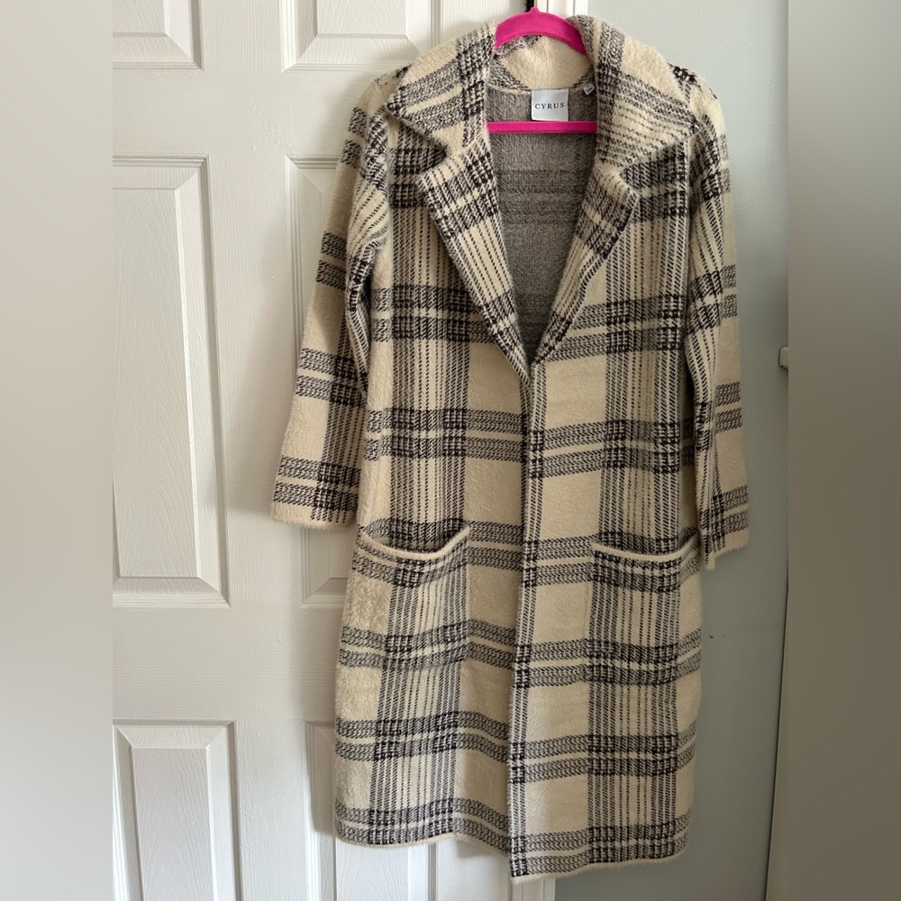NWT softest plaid heavy long "Munich plaid" jacket